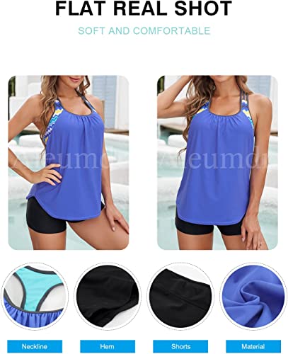 Photo 2 of Aleumdr Womens Blouson Striped Printed Strappy T-Back Push up Tankini Top with Shorts
Size M 