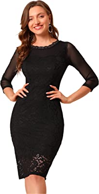 Photo 1 of Allegra K Women's Elegant Mesh Sheer Long Sleeve Stretch Knit Floral Lace Bodycon Dress
SIZE SMALL 