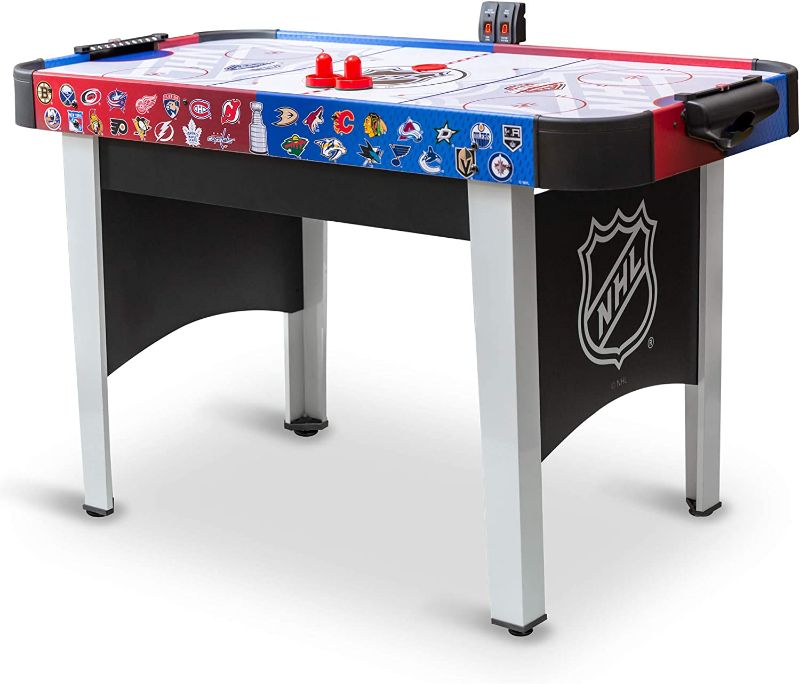 Photo 1 of 48" Mid-Size NHL Rush Indoor Hover Hockey Game Table; Easy Setup, Air-Powered Play with LED Scoring, Black
