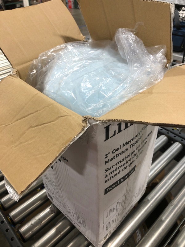 Photo 1 of Linenspa 2 Inch Memory Foam Mattress Topper, Gel Infused Twin Mattress Topper, CertiPUR-US Certified Twin 2 Inch Topper Only