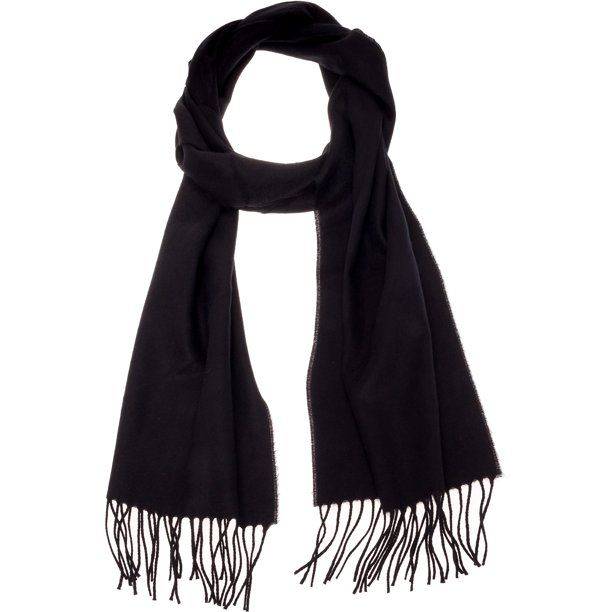 Photo 1 of 100% Cashmere Scarf - Super Soft 12 Inch x 64.5 Inch Warm Wool Cozy Shawl Wrap w/ Gift Box for Women and Men, Black
