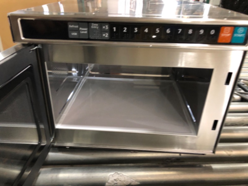 Photo 2 of AmazonCommercial Microwave Oven with Membrane Control, Stainless Steel, 1800-Watts, 0.6 Cubic Feet
