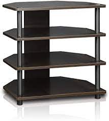 Photo 1 of Furinno Turn-N-Tube Easy Assembly 4-Tier Petite Entertainment Center / TV Stand / TV Unit / TV Desk, Espresso/Grey
