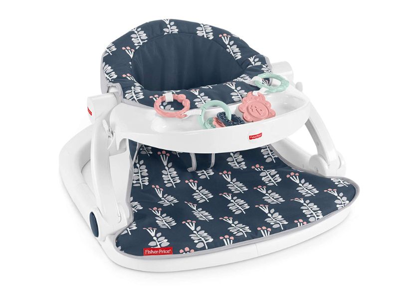 Photo 1 of Fisher-Price Sit-Me-Up Floor Seat with Tray - Navy Garden, Infant Chair
