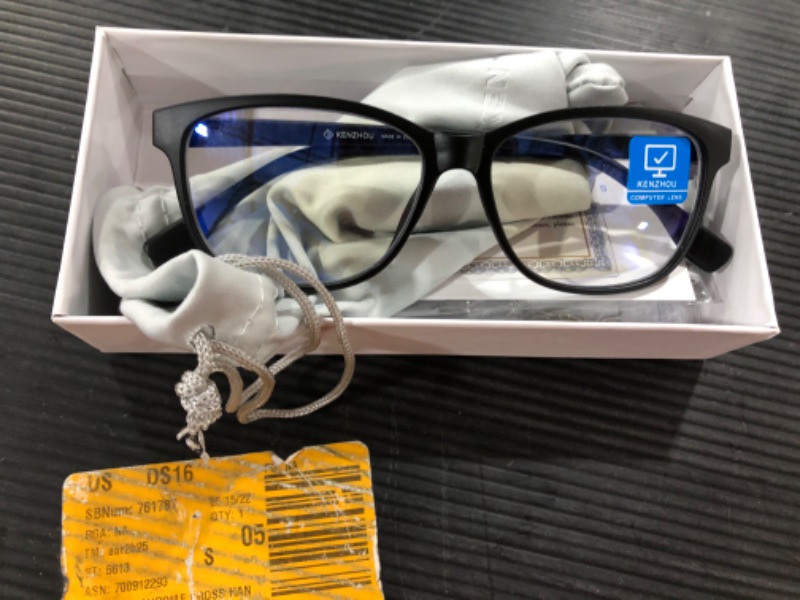 Photo 2 of Blue Light Glasses 1Pack - Computer Glasses with Spring Hinges/Square Eyeglasses Frame, Blue Light Blocker for Women Men, Anti Eye Eyestrain&UV Glare/Reading/Gaming/TV/Phones
