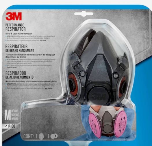 Photo 1 of 3M  White Reusable P100 Adult Medium Sanding Safety Mask
