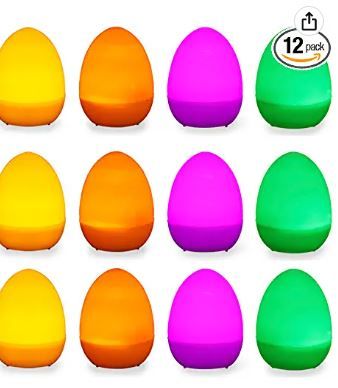 Photo 1 of 12pcs Halloween Candles ,Plastic Candles Fillable Led Egg Shaped 4-Color with Batteries for Decor and Party Supplies
