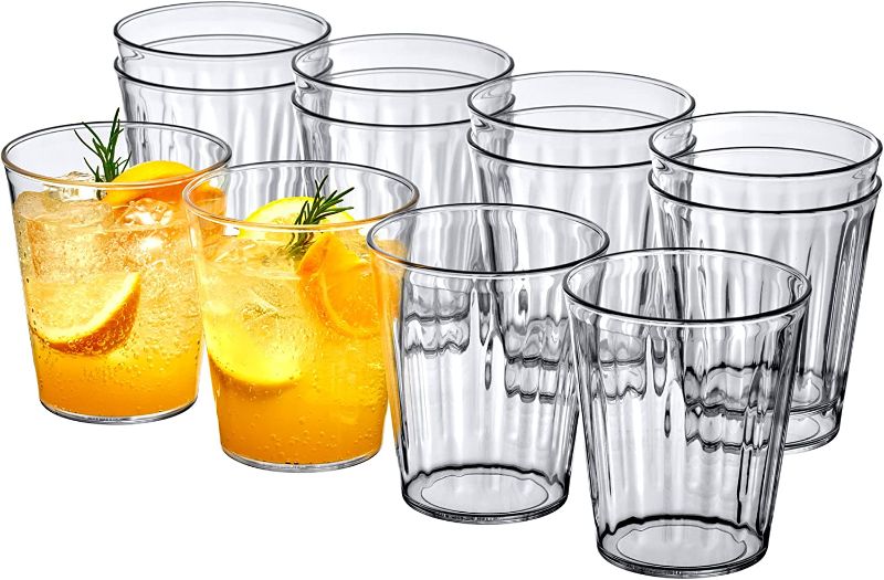 Photo 1 of Amazing Abby - Unity - 14-Ounce Plastic Tumblers (Set of 12), Plastic Drinking Glasses, All-Clear High-Balls, Reusable Plastic Cups, Stackable, BPA-Free, Shatter-Proof, Dishwasher-Safe
