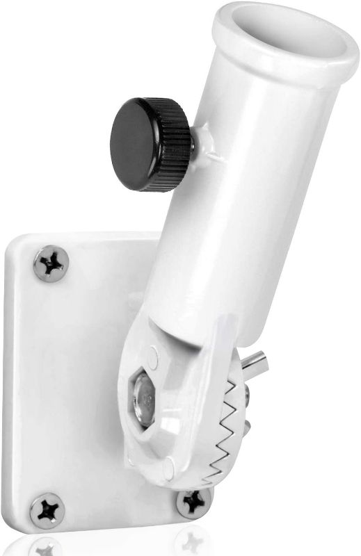 Photo 1 of Anley Multi-Position Flag Pole Mounting Bracket with Hardwares - Made of Aluminum - Strong and Rust Free - 1" Diameter (White)
