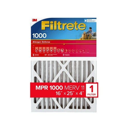 Photo 1 of 3M COMPANY NADP01-4IN-4 Ultra Allergen Filter, 1 Count (Pack of 1) 16X25X4