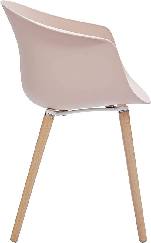 Photo 1 of Amazon Brand - Rivet Alva Modern Curved-Back Plastic Dining Chair 23.2"W, Nude Pink