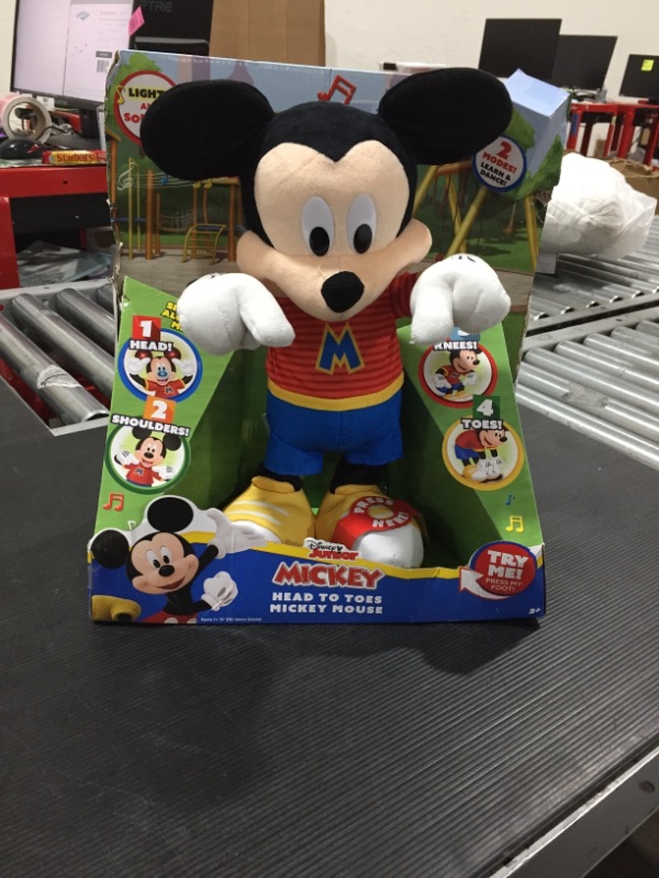 Photo 2 of Disney Junior Mickey Mouse Head To Toes Mickey Mouse Feature Plush Stuffed Animal, Motion, Sounds, And Phrases, Kids Toys For Ages 3 Up