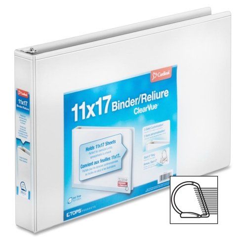 Photo 1 of Cardinal 11-Inch x 17-Inch ClearVue Slant-D Ring Binder, 1.5-Inch, White (22122) 1.5 Inch Ring Binder