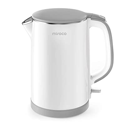 Photo 1 of Electric Kettle, Miroco Double Wall 100% Stainless Steel Cool Touch Tea Kettle With 1500W Fast Boiling Heater, Cordless With Auto Shut-Off & Boil Dry Protection, BPA-Free, White