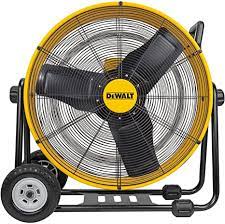 Photo 1 of DEWALT DXF-2490 High-Velocity Industrial, Drum, Floor, Barn, Warehouse Fan, Heavy Duty Air Mover with Adjustable Tilt & Large Wheel, 24", Yellow
