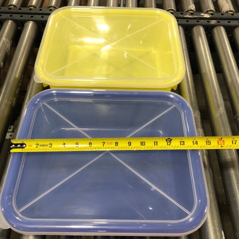 Photo 1 of (2pack) 
Blue and yellow Storage bins 
14x12x5