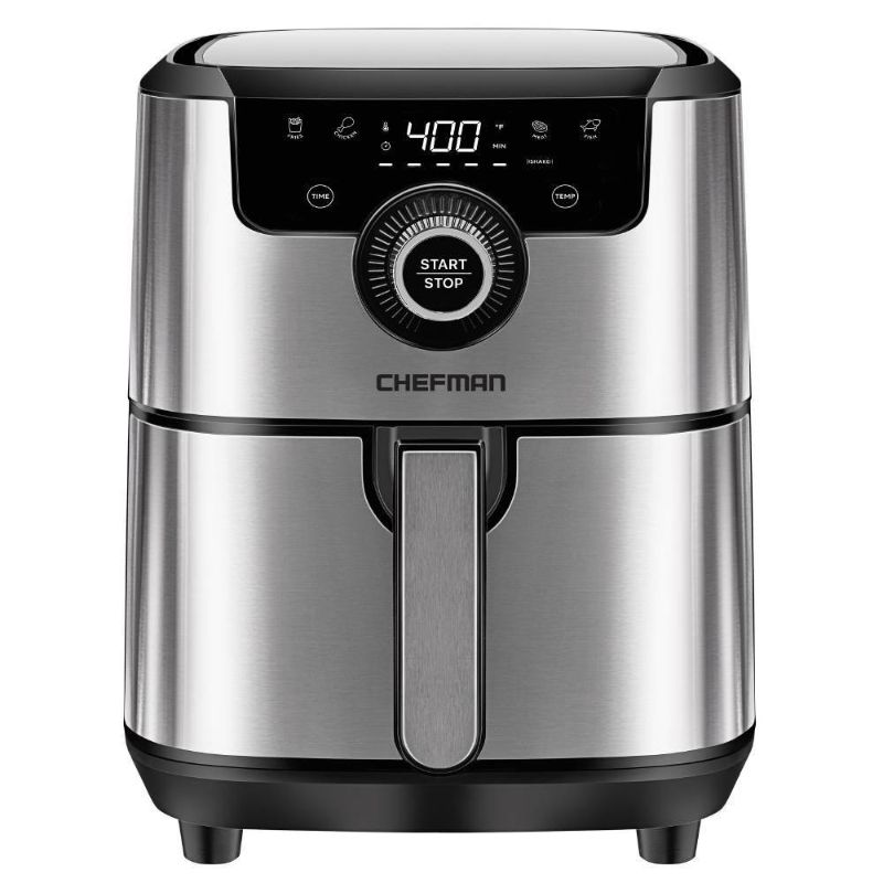 Photo 1 of Chefman Square Air Fryer with Rapid-Air System, Stainless Steel, 4.5 Quart
