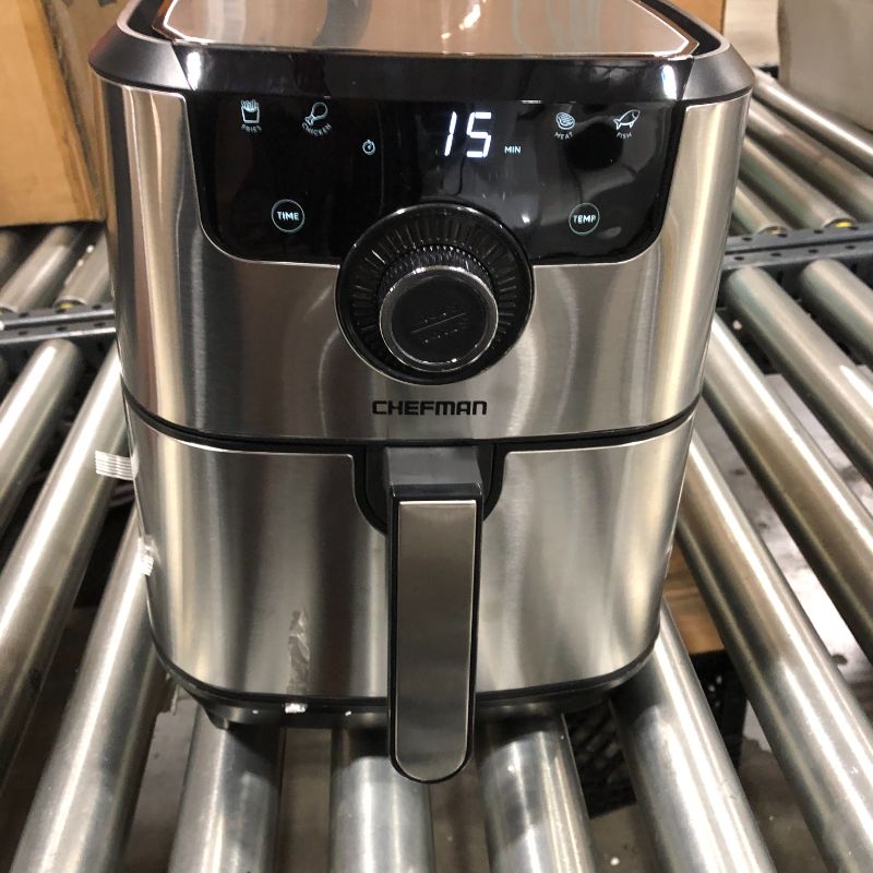 Photo 5 of Chefman Square Air Fryer with Rapid-Air System, Stainless Steel, 4.5 Quart
