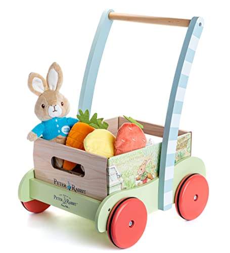 Photo 1 of KIDS PREFERRED Beatrix Potter Peter Rabbit Wooden Garden Wagon and Plush Veggie Play Set
