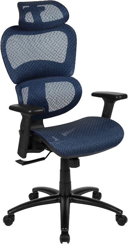 Photo 1 of Furniture Ergonomic Mesh Office Chair with 2-to-1 Synchro-Tilt, Adjustable Headrest, Lumbar Support, and Adjustable Pivot Arms in Black
