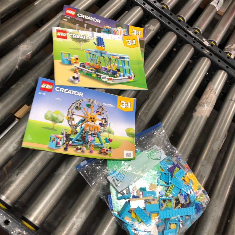 Photo 3 of LEGO Creator 3in1 Ferris Wheel 31119 Building Kit with Rebuildable Toy Bumper Cars, Boat Swing and 5 Minifigures; New 2021 (1,002 Pieces)
