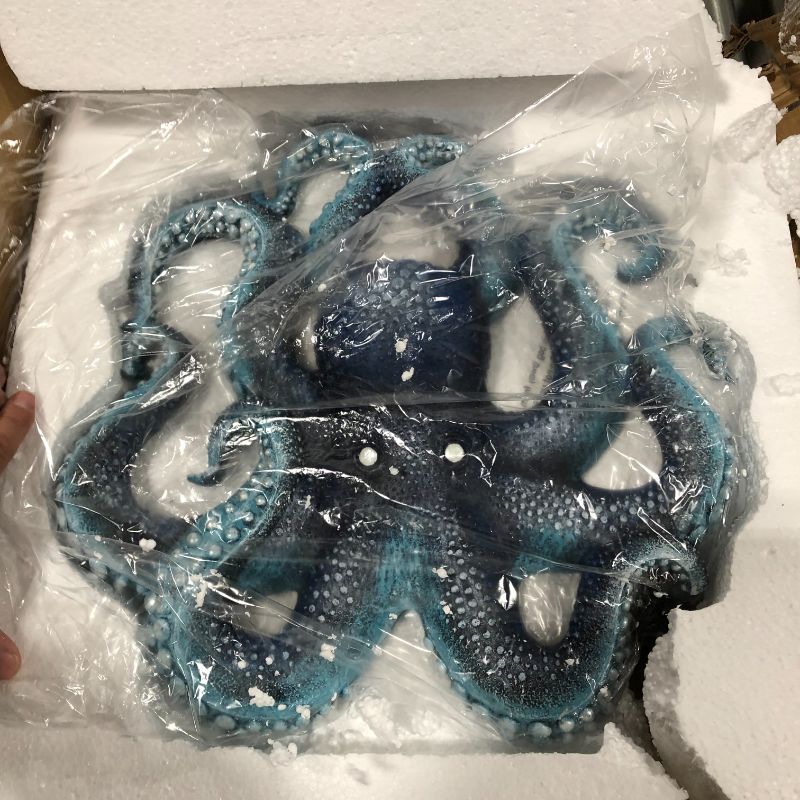 Photo 2 of 15.5 in. H Deadly Blue Octopus of the Coral Reef Wall Sculpture
 