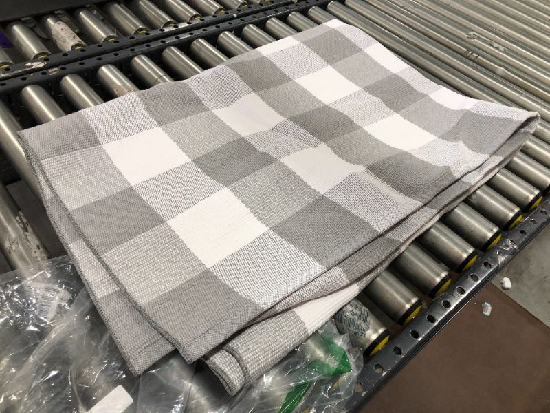 Photo 1 of 60 X 80 INCH GREY CHECKERED RUG