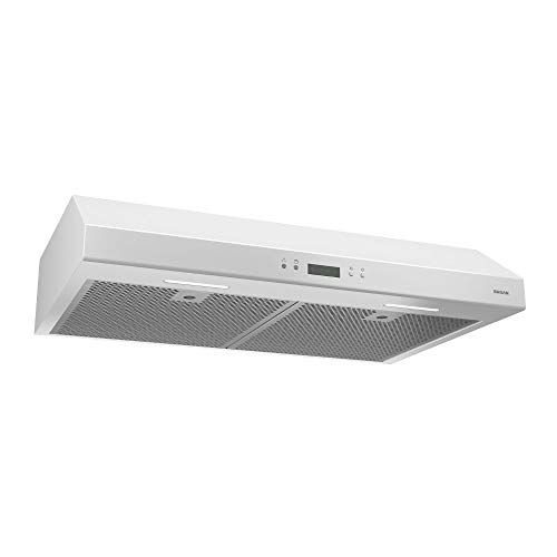 Photo 1 of Broan-NuTone BCDJ130WH Glacier Range Hood with Light Exhaust Fan for Under Cabinet, 400 CFM, 30-Inch, White