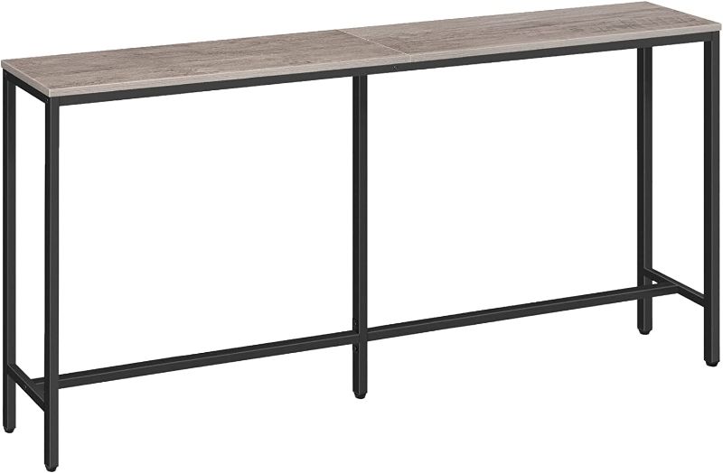 Photo 1 of ALLOSWELL Console Table, Narrow Sofa Table, 63 Inches Entryway Table, Industrial Sofa Table, Side Table, for Hallway, Living Room, Bedroom, Sturdy and Stable, Easy to Assemble, Greige CTHG16001
