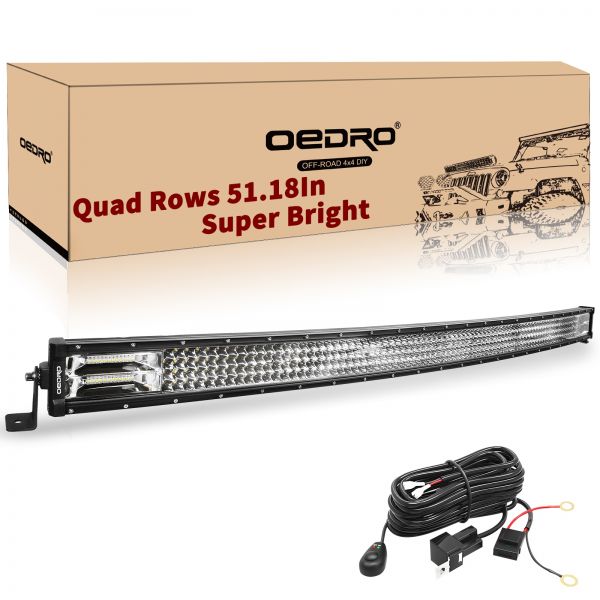 Photo 1 of OEDRO® 50" 1368W Curved Quad-Row LED Light Bar With Wiring Harness