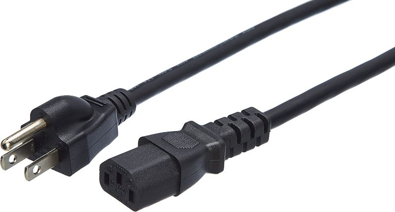 Photo 1 of Amazon Basics Computer Monitor TV Replacement Power Cord - 10-Pack - 25-Foot, Black
