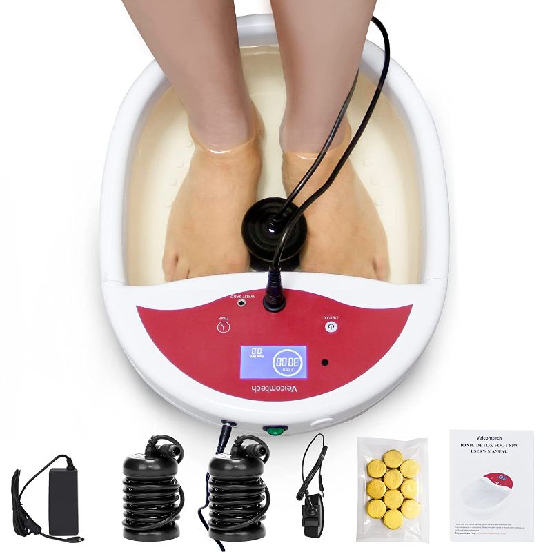 Photo 1 of [2023 Upgrade] Ionic Foot Bath Detox Machine, Foot Detox Machine, Ionic Foot Spa Kit with 10 Ginger Tablets 2 Arrays 25 Tub Liners for Home use or Salon