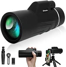 Photo 1 of 12x55 Monocular Telescope with Smartphone Holder & Tripod High Power Waterproof Zoom High Definition Monocular BAK4 Prism Compact for Star Watching Travelling Bird Watching Hunting Camping Adults Kids https://a.co/d/61iaeu7