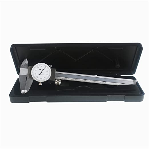 Photo 1 of 6" Dial Caliper 0.001 Stainless Steel Shockproof 4-Way Measurement with Plastic Case
