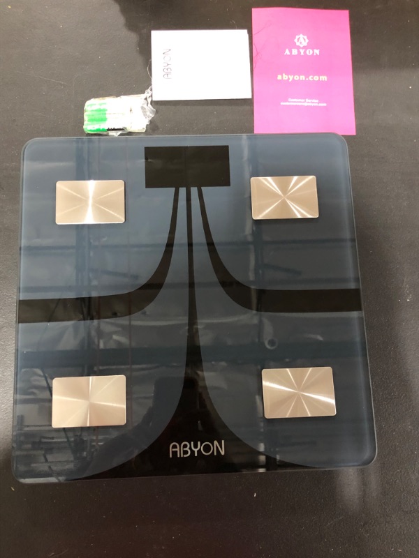 Photo 2 of ABYON Bluetooth Smart Bathroom Scale for Body Weight Digital Body Fat Scale,Auto Monitor Body Weight,Fat,BMI,Water, BMR, Muscle Mass with Smartphone APP,Fitness Health Scale
