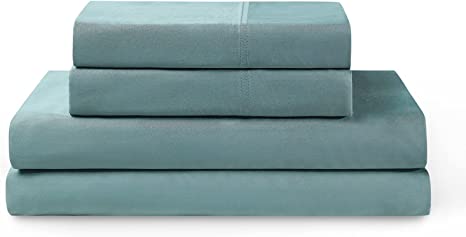 Photo 1 of YNM 100% Bamboo Sheet Set - Cooling and Silky-soft C Bamboo Fabric, 4-Piece Set Includes Flat Sheet, Super Deep Pocket Fitted Sheet, and 2 Pillowcases - Twin XL size