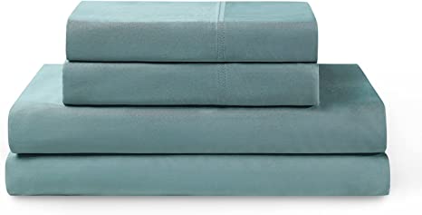 Photo 1 of YNM 100% Bamboo Sheet Set - Cooling and Silky-soft  Bamboo Fabric, 4-Piece Set Includes Flat Sheet, Super Deep Pocket Fitted Sheet, and 2 Pillowcases - Twin XL size 
