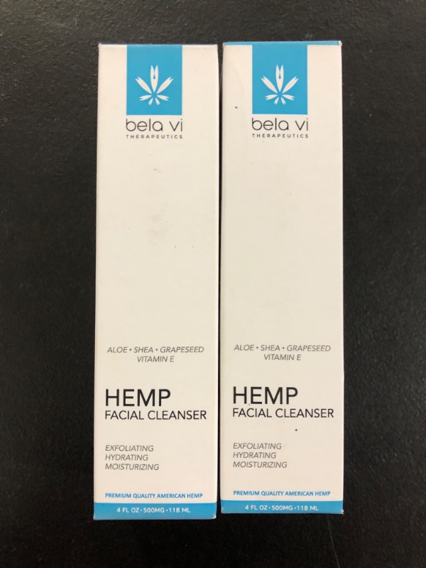 Photo 1 of 2 Pack BELA VI Hydrating Hemp Facial Cleanser | 500mg Hemp Oil | Made in USA | Moisturizing Facial Cleanser | Natural Hemp Oil, Shea Butter, Aloe Vera, Grape
