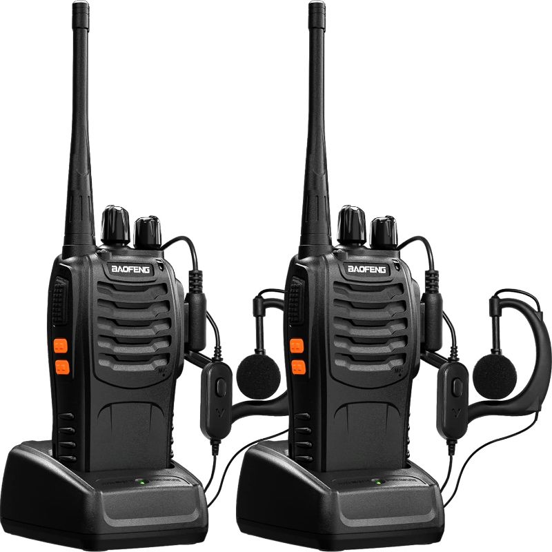 Photo 1 of Baofeng Long Range Walkie Talkies Two Way Radios with Earpiece 2 Pack UHF Handheld Rechargeable BF-888s Interphone for Adults or Kids Hiking Biking Camping Li-ion Battery and Charger Included
