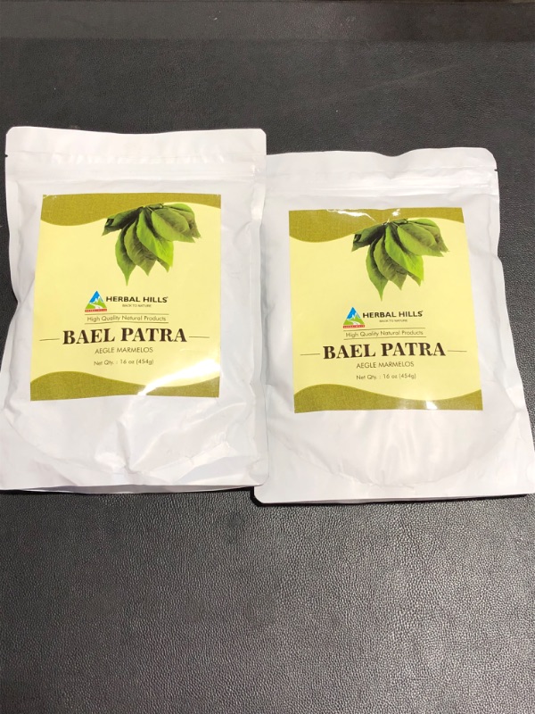 Photo 2 of 2 Pack!! Herbal Hills Bael Patra Powder 454gm / 16oz Bael Leaf, Bilva Powder Aegle Marmelos (16 Oz)
