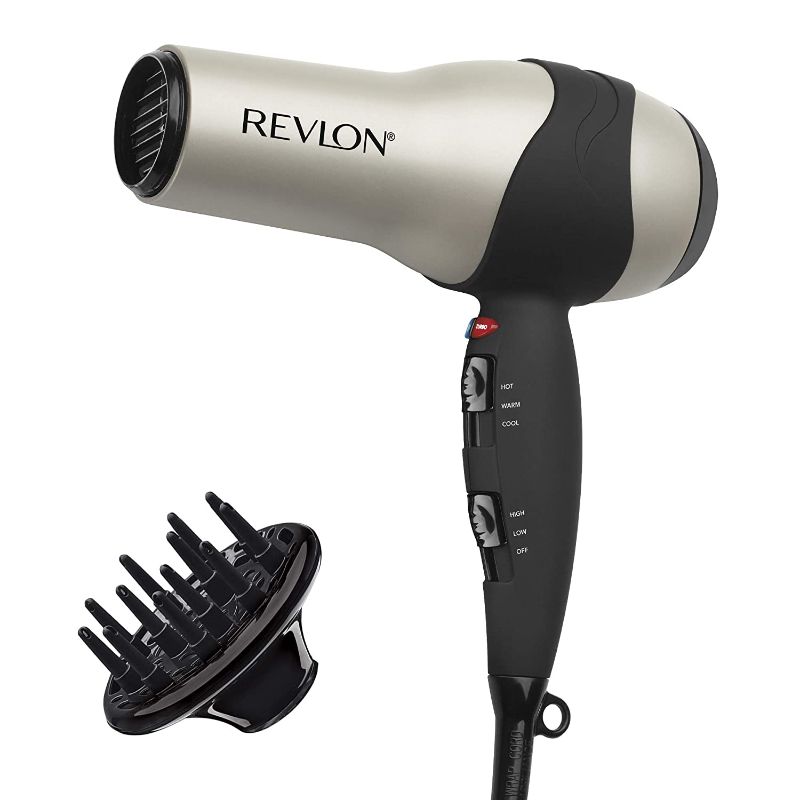 Photo 1 of Revlon Turbo Hair Dryer | 1875 Watts of Maximum Shine, Fast Dry (Silver)
