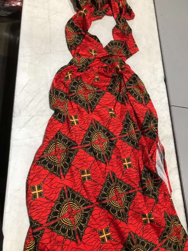 Photo 2 of African Print Red Multiway Infinity Maxi Dress  SIZE - 1-2X(UNKNOWN)