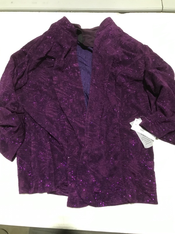 Photo 2 of Alex Evenings Women's Empire Waist Bolero Jacket Dress -- SIZE -18W -- DEEP PURPLE 