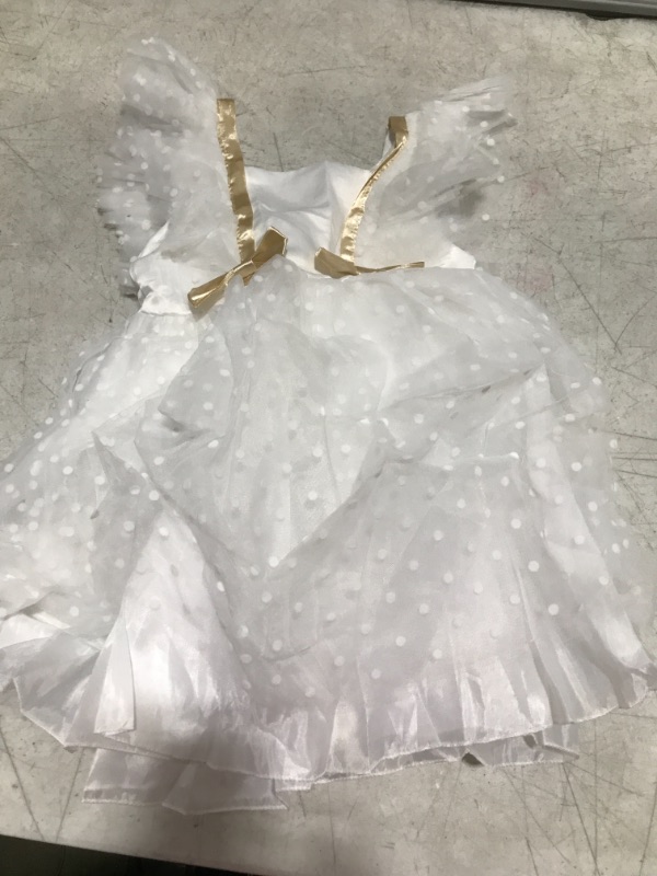 Photo 1 of BBAY GIRL CHRISTENING DRESS -- WHITE WITH GOLD BOWS -- SIZE 4 (1OO) 