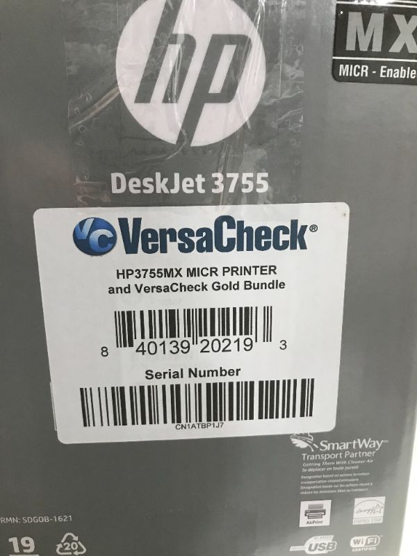 Photo 1 of VersaCheck HP DeskJet 3755 MX MICR Check Printer and VersaCheck Gold Check Printing Software Bundle, (3755MX)
