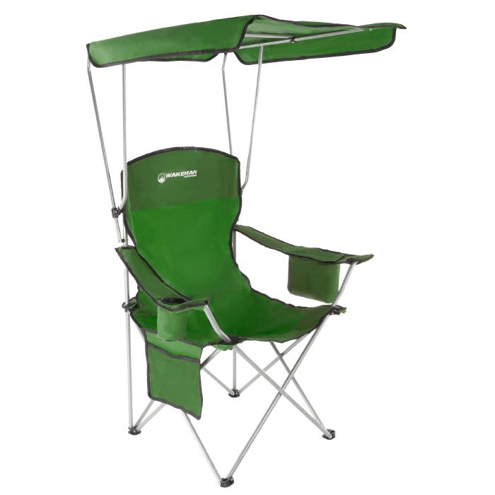 Photo 1 of 75-CMP1056 Camp Chair with Canopy - 300 Lbs - Green
