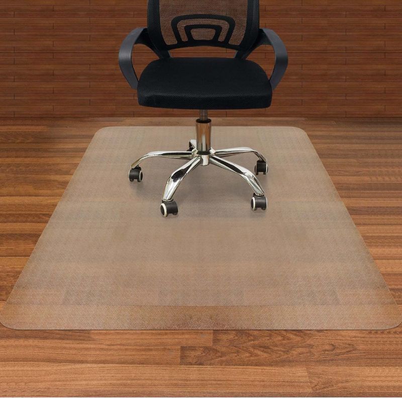 Photo 1 of AiBOB Office Chair Mat for Hardwood Floors, 45 X 53 in, Heavy Duty Floor Mats for Computer Desk, Easy Glide for Chairs, Flat Without Curling, Clear 