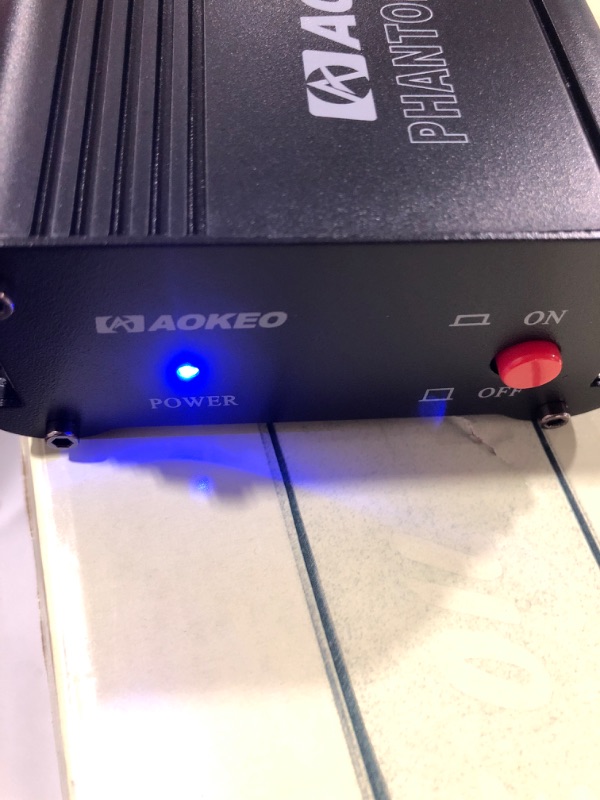 Photo 4 of Aokeo 1-Channel 48V Phantom Power Supply with Adapter, Bonus+XLR 3 Pin Microphone Cable for Any Condenser Microphone Music Recording Equipment