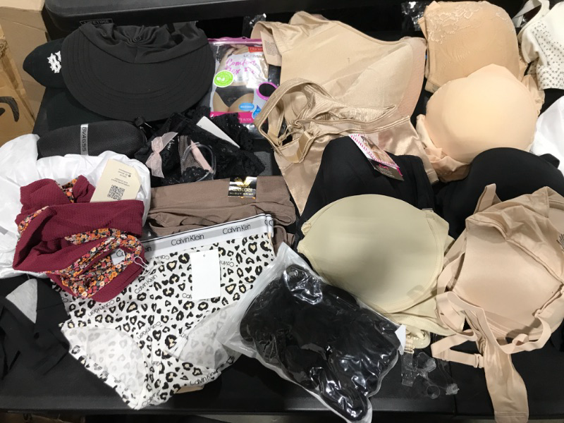 Photo 2 of *****BOX LOT*****  LOTS OF WOMENS BRAS - UNDERCLOTHES -- NEW/USED MISC ITEMS
SIZES VARY 