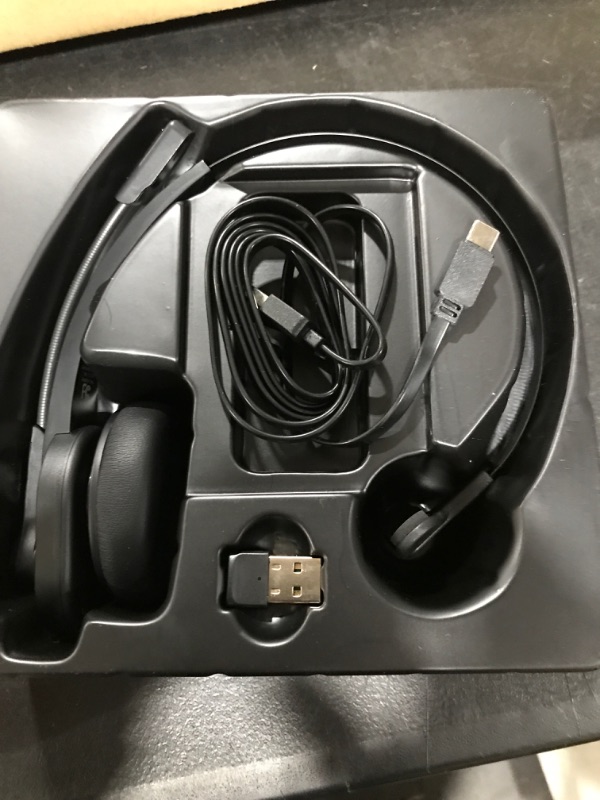 Photo 2 of LEVN Wireless Headset, Bluetooth Headset with Microphone AI Noise Canceling & Mute Button, 35Hrs On-Ear Bluetooth Headphones with USB for Call Center/Trucker/Office/Home/Online Class/Remote Work/Zoom LE-HS011 Superior